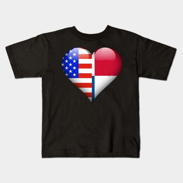 Half American Half Panamanian - Gift for Panamanian From Panama Kids T-Shirt by Country Flags